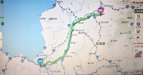 這是由札幌去旭山動物園行駛免費普通道路的路線圖, 可放大缩小來看，甚至點擊某段路來看也可